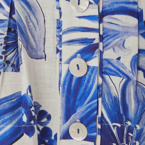 FARM RIO Garden Tiles Linen Mini Dress NWT Size X Small - Picture 7 of 16